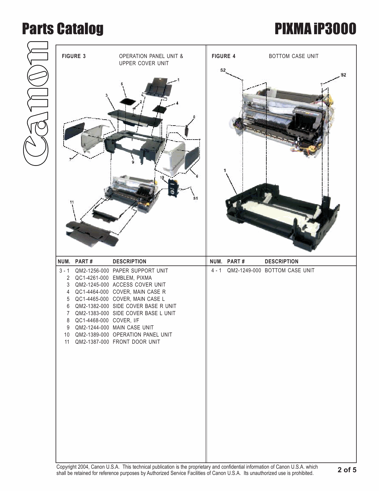 Canon PIXMA iP3000 Parts Catalog-3